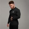 Muscleguys Herren Langarm Poloshirts Reißverschluss Umlegekragen Herbst Bodybuilding Fitness Tops Slim Fit