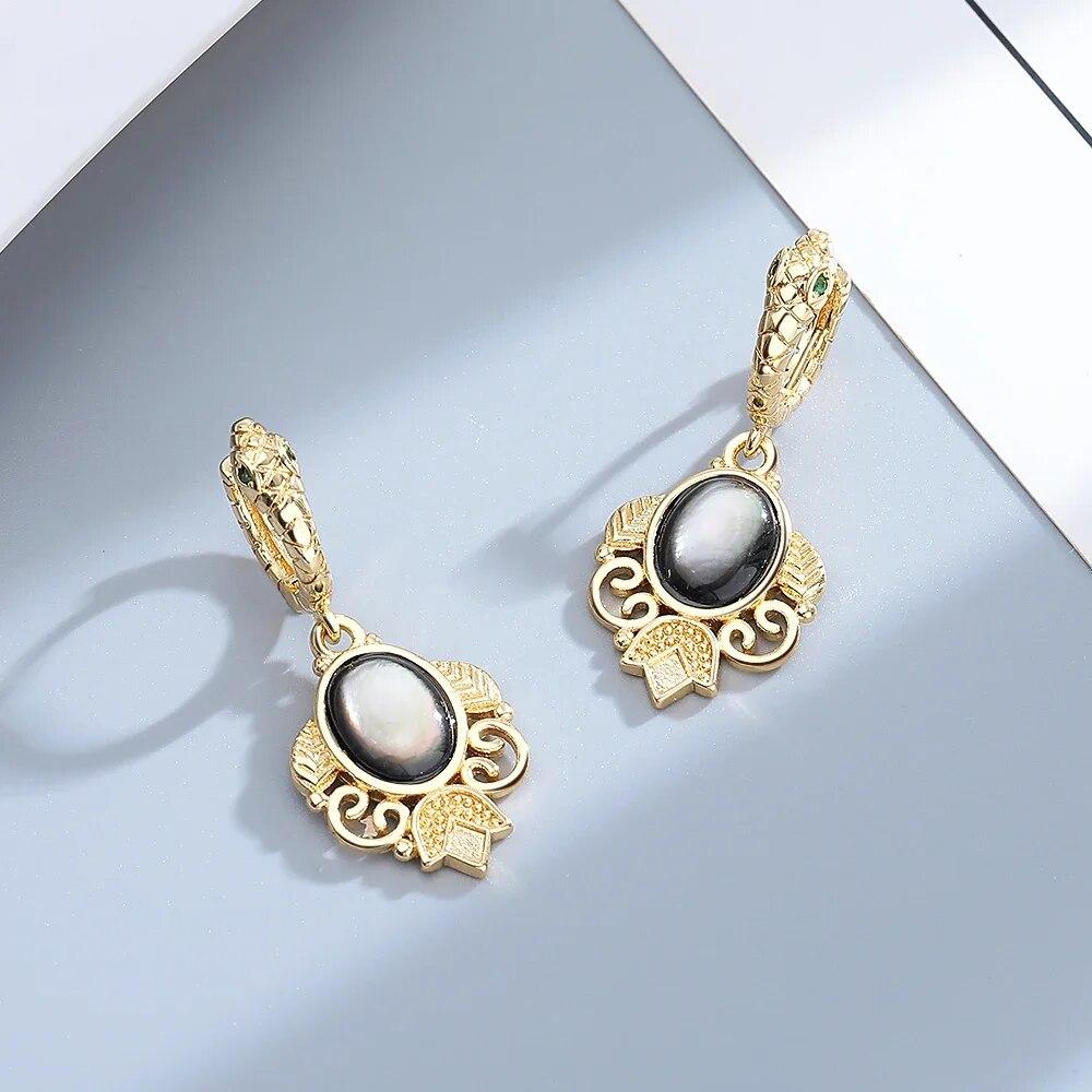 Gold Silver Drop Earrings for Women Vintage Jewelry Wedding Engagement Hoop Earrings Gifts