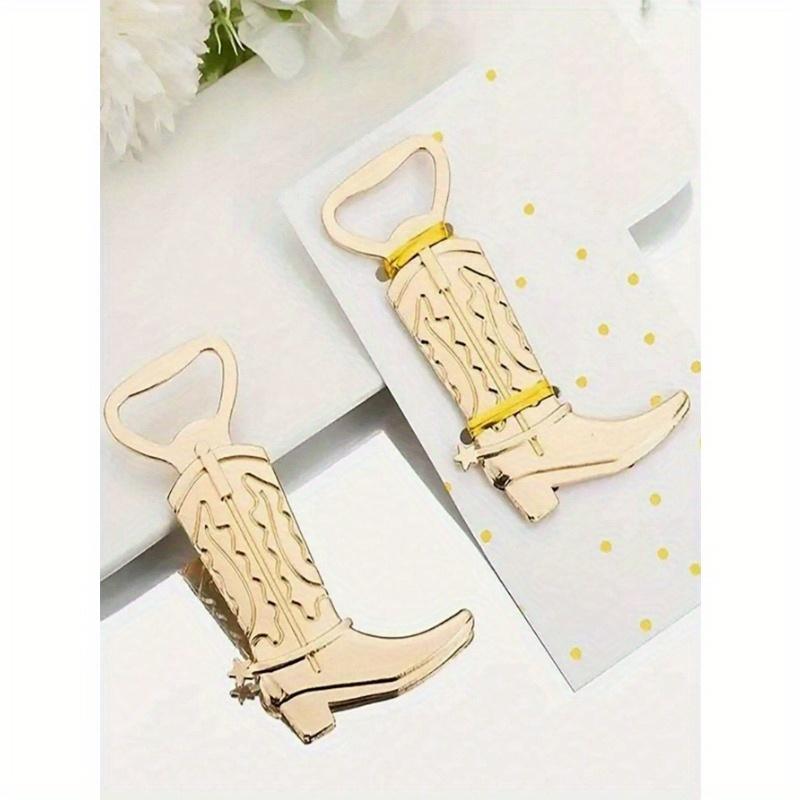 1ks Zlatý kovový otvírák na láhve ve tvaru boty Kreativní barový nástroj na svátky Svatby Oslavy Otvírák na plechovky od piva Láhev Domácí dekorace Vánoční dárek