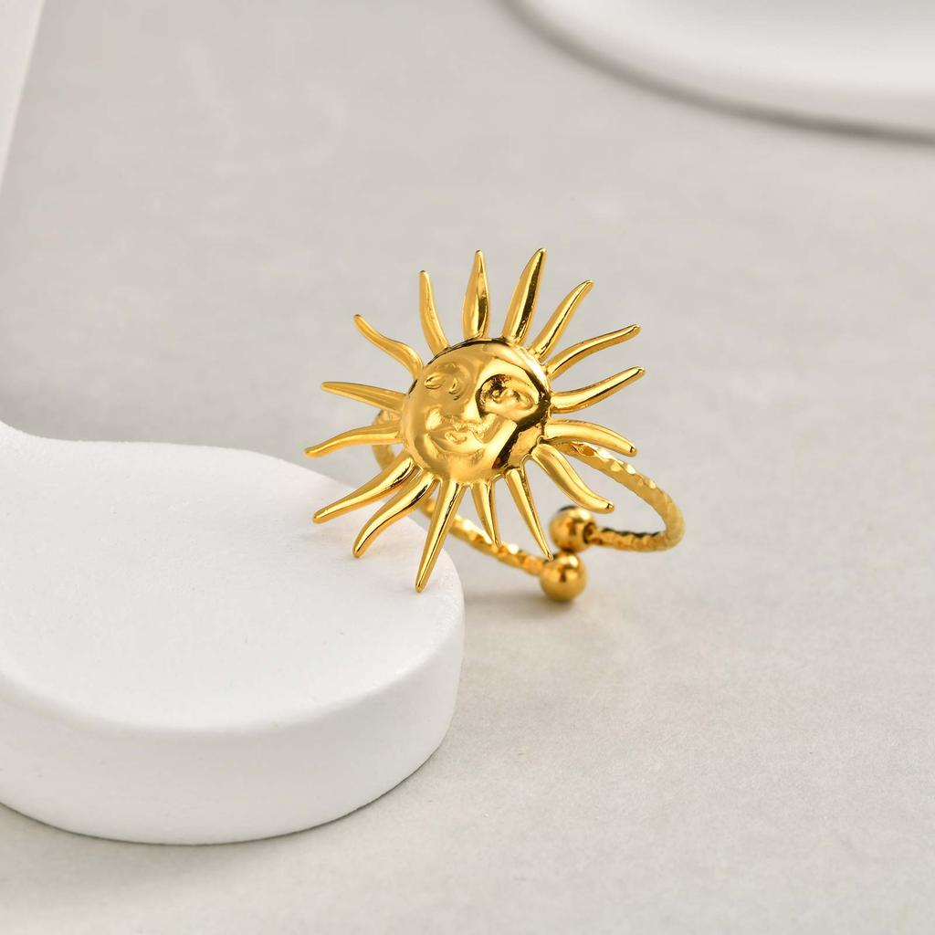 Asymmetrische geometrische Hohlringe aus Edelstahl für Damen, Schicke mehrschichtige Ringe mit unregelmäßiger Öffnung, Modeschmuck Geschenke