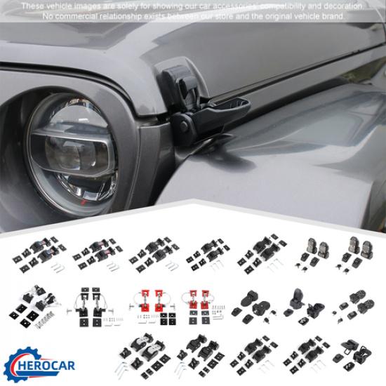 2Pcs REPLACEMENT Hood Latch Hood Catch Lock Kit for 2018-23 Jeep Wrangler JL JT