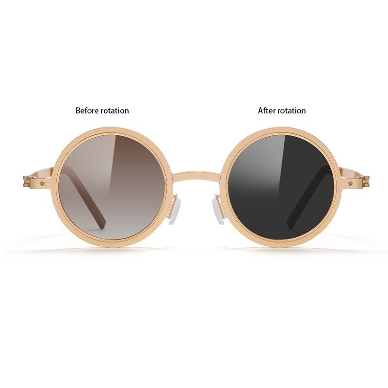 

Круглые поляризованные солнцезащитные очки ND солнцезащитные очки с регулируемым затуханием для мужчин и женщин ретро очки с фильтром для рыбалки на открытом воздухе Uv400 очки для вождения other