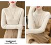 Women's Designer-Inspired Slim Fit Half-High Collar Knit Sweater, Thick Solid Color, Perfect Autumn/Winter Base Layer