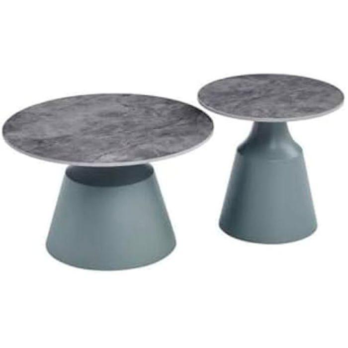 Console - HOME ESPRIT - Grise - Métal Et Céramique - 70 X 70 X 43 Cm - Contemporain