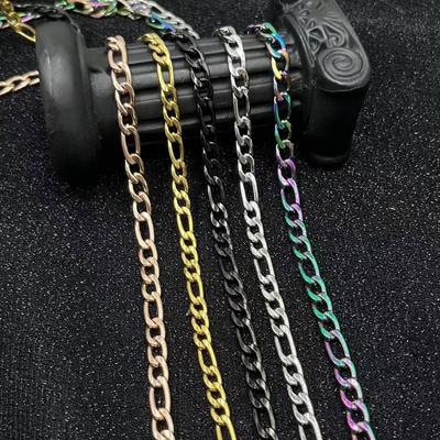 3-6mm Necklace Stainless Steel Real Gold Plated Chains for Men Women Boy Jewelry