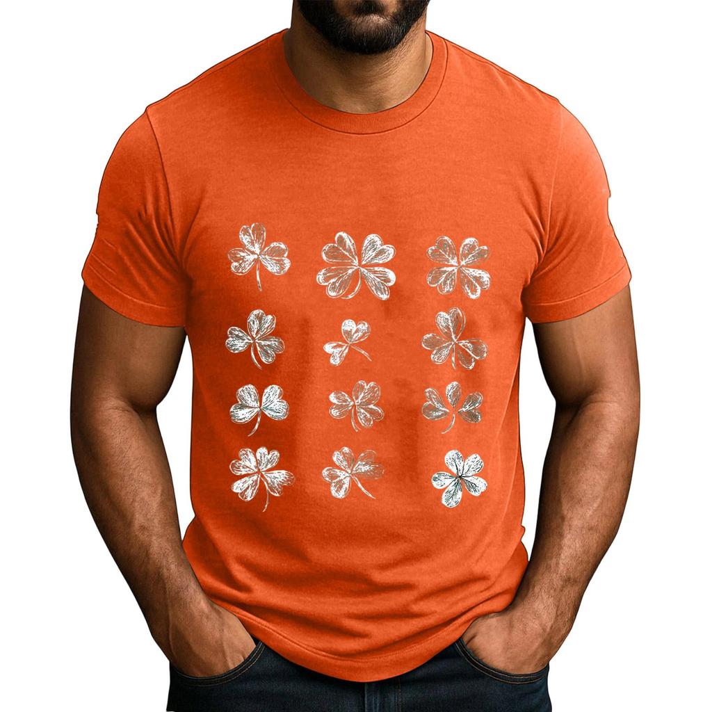 Men's  Popular T-shirt Printed Round Neck Short Sleeve T-shirt