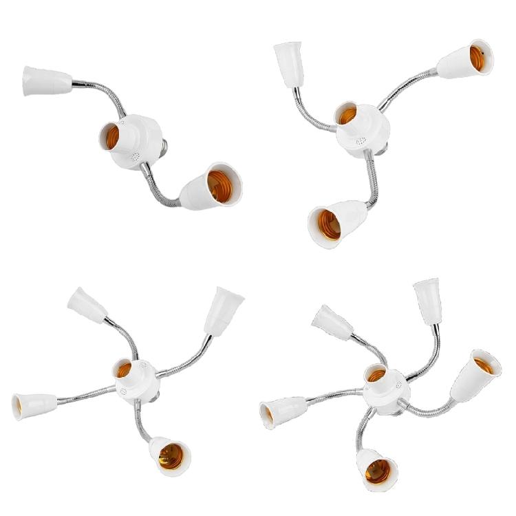 Adjustable 3/4/5/6 in 1 E27 Splitter Socket Adapter E27 Standard LED Bulbs
