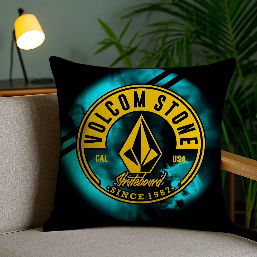 Extreme Sports Stone Volcom-V Pillow Case Anti-dustmite Pillowcase Invisible Zipper Silky Short Plush Sofa Cushion Cover