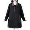 Plus Size Women's POLO Collar Mid-Length Fleece Sweatshirt - Casual Warm Coat for Autumn and Winter