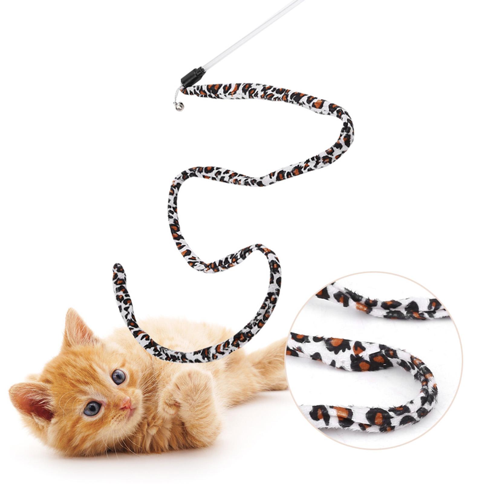 

1Pc Cat Funny Toy Teaser Stick Chaser Wand Leopard Print Tail with Bell
