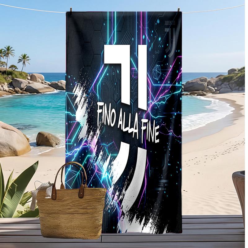 Juventus FC Printed Beach Towel Quick Dry Soft TowelPortable Large Rectangular Beach Blanket for Travel Swimming Pool