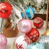 Kunststoff Bemalte Kugel Weihnachtskugeln Anhänger DIY Basteln Weihnachtsdekorationen Weihnachtsbaumbehang