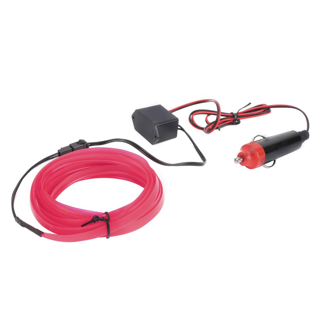 3 Meter Auto Innenbeleuchtung Auto LED Streifen Zigarettenanzünder Fahrkabelrohr Neon Lichtrosa