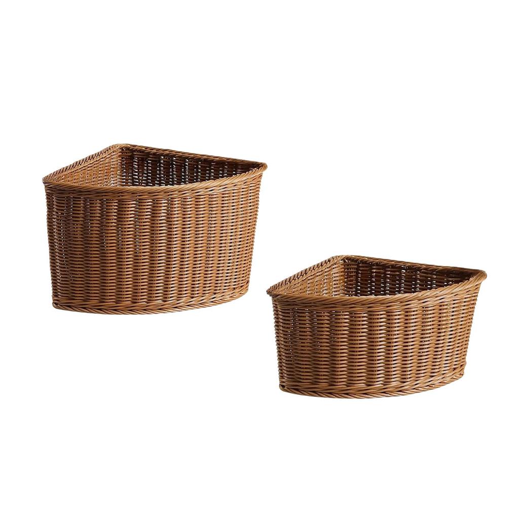Corner Storage Basket,Multifunctional,Storage Bin,Farmhouse,Home Decor,Woven Triangular Shelf Basket for Bathroom Pantry