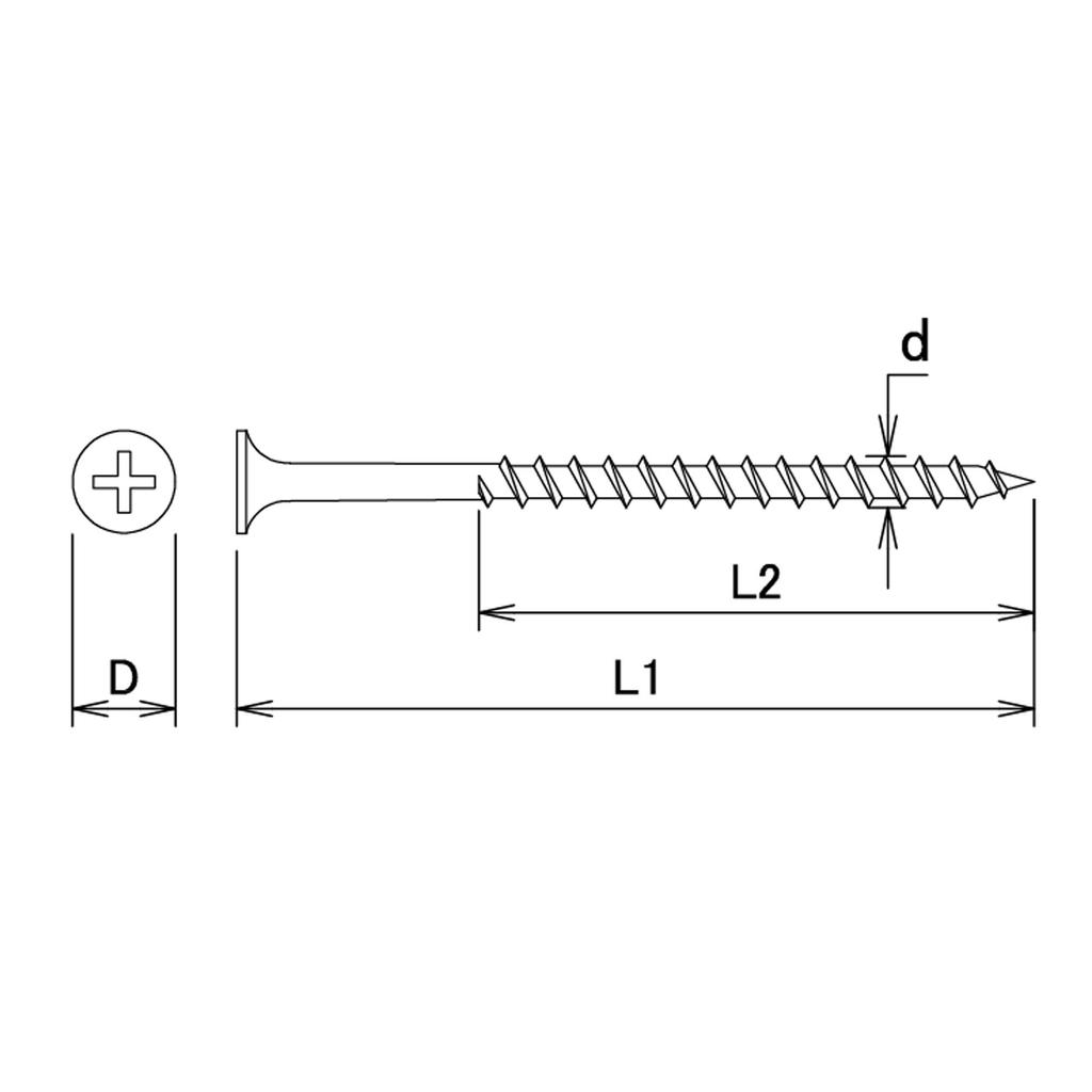 DAIDOHANT Stainless Steel Coarse Thread Diameter X 32mm of 10174042 (Bullet/Fully Threaded) [SUS410] (Nominal D) 3.8 (Length L1) (Pack 65)