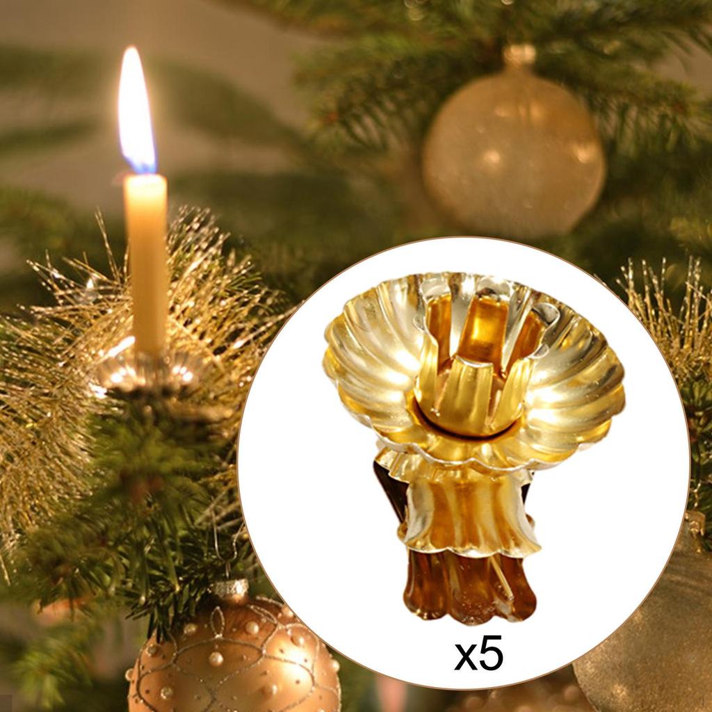 5 Pieces Candle Clips Candlestick Holder Clamps Bar Churches Christmas Tree for Parties