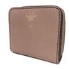 Used Bee Compact Zip Wallet (10656) S8001CVQR 7941, Bee Grain Calfskin, Snap Button, CD Logo, Rose Beige, Women's from