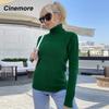Cinemore Spring Autumn Women's Sweater Solid Oversize Casual Pullovers Warm Basic Long Sleeve Top O Neck Knitted Jumper Sweater