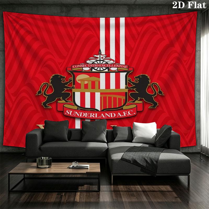 Sunderland A.F Custom Name Wall Tapestry Aesthetic Wall Hanging Printed Fabric Blanket Decorative Tapestries for Bedroom Living Room Home Decor