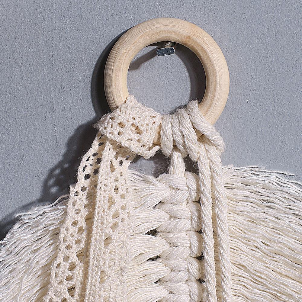 Nordic Handcrafted Feather Leaf Tapestry for Living Room Guesthouse Fringed Cotton Rope Hanging Piece Leaf Decoration Bookmark