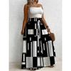 Large Size Women's Printed Loose Wide Leg Pants, Elegant with Pockets, Suitable for Vacation and Daily Wear