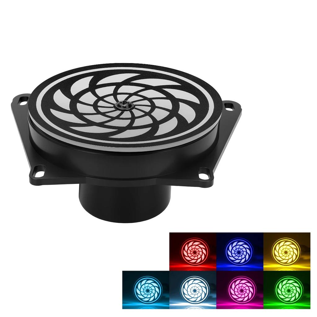 1x Motorcycle LED Anime Cool Rotating Wheel Eyes Decorative Rear Tail Light RGB Angel Eye Aperture Automobile Fog Lamp JDM