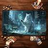 Mystic Black Cat Pattern Game Playmat Non Slip Rubber Smooth Extended Table Mat For Trading Card Game Tabletop Gaming