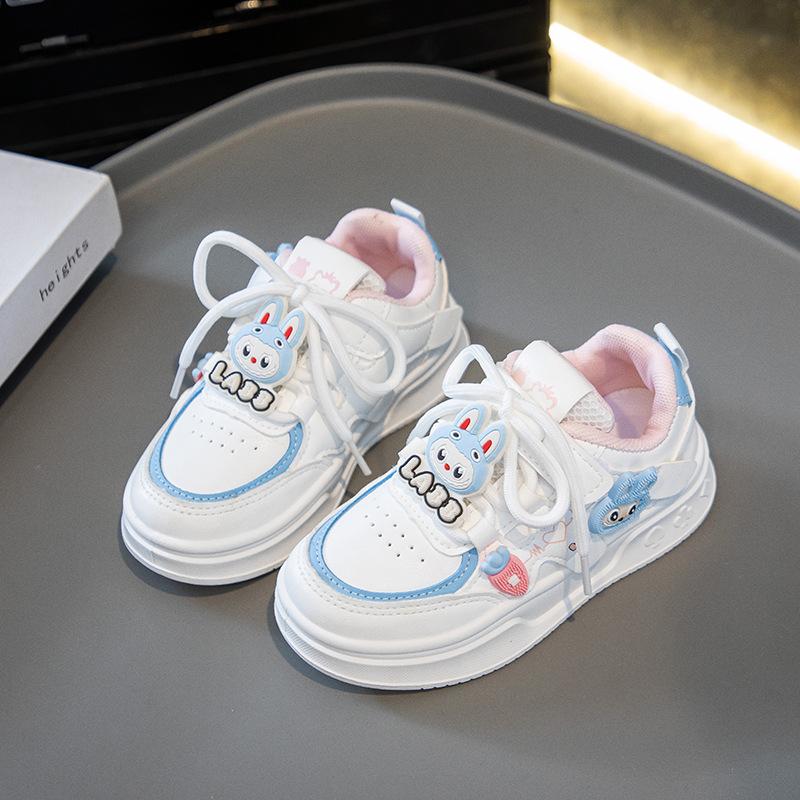 

Обувь для девочек детские кеды 2025 новая повседневная весенне-осенняя спортивная обувь мягкая подошва принцесса белые туфли девочка 30 светло-синий