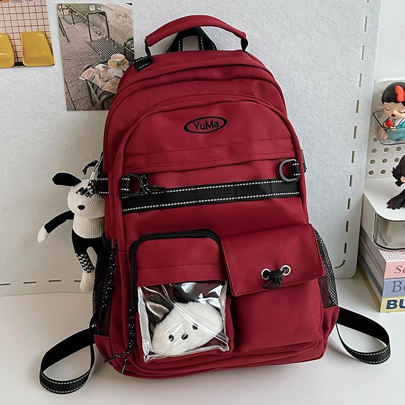 Schoolbag for Children Elementary School Students  Girls Junior High School Students  Large Capacity Color Blocking Backpacks  Backpacks