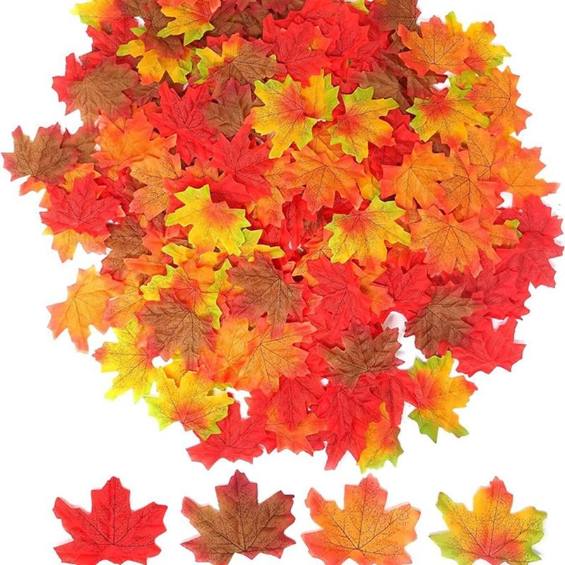 Artificial Maple Leaves Silk Fake Autum Leaves Party Thanksgiving Halloween Festival Autumn Home Decor Wedding Photography Props