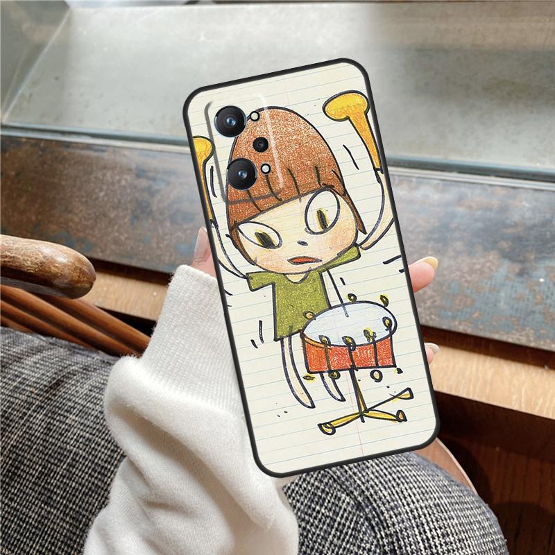 Cartoon Aesthetic Yoshitomo Nara Case For Realme 11 12 13 14 Pro Plus C53 C55 C51 C25 C63 C61 C65 C67 C71 C75 GT6 GT7 15 Pro