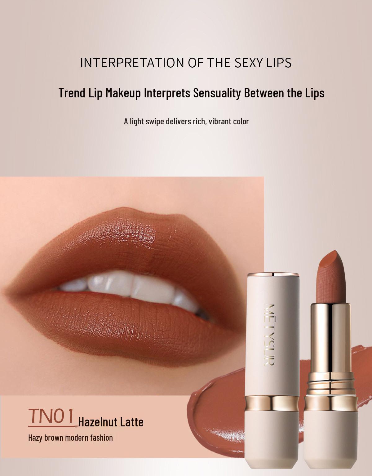 

METYSUR White Truffle Rose Essential Oil Long-Lasting Moisturizing Lipstick MT6061 3.8g