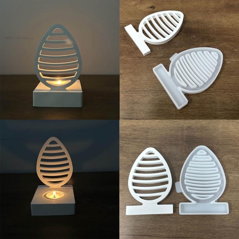 Handmade Candlestick Silicone Molds DIY Heart Rabbit Candle Holder Epoxy Casting Moulds Easter Rabbit Resin Moulds