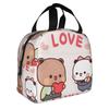 Kawaii Dudu Bubu Perzik En Goma Geïsoleerde Lunchtas voor Beer Panda Herbruikbare Thermische Koeltas Voedsel Lunchbox Werk School