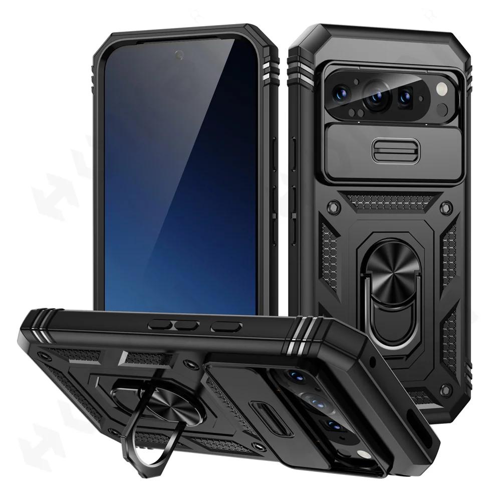 Protective Cases for Google Pixel 9 8 6 Pro with Slide Camera Protector 2 In 1 Phone Case with Kickstand Cover Funda Pixel Shell