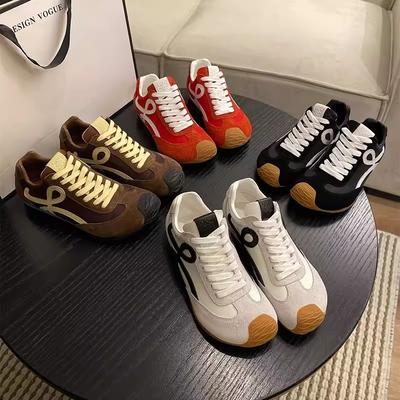 European Station 2025 New Early Spring Forrest Gump Shoes Color Matching Flat-bottomed German Training Shoes Casual Lace-up Fashion Versatile Spor