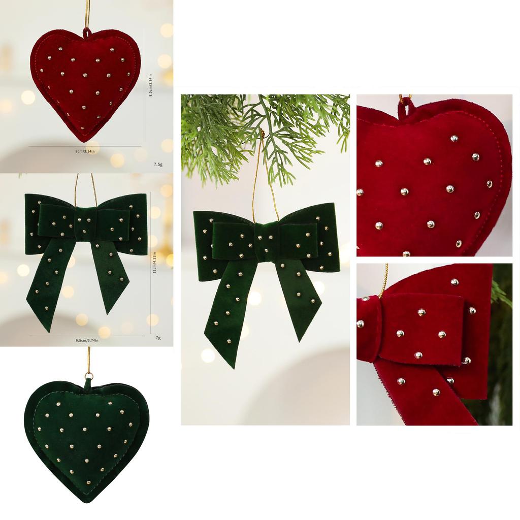 Julpaketstillbehör Med Hjärtformade Tygdekorationer För Julen