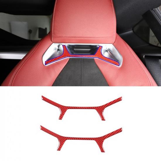 Red Real Carbon Fiber Rear Seat Back Frame Trim For Toyota Supra A90 -2024