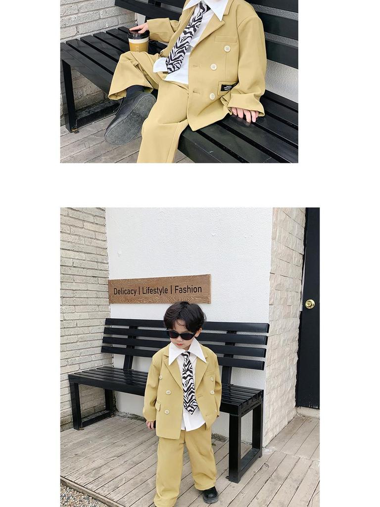 Boys' Suit Set 2023 Spring/Autumn: Stylish Korean-Influenced Casual Jacket for Kids