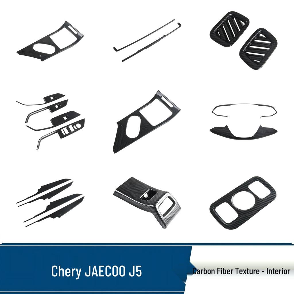 Compatible with Chery Jaecoo J5 EV: Gear Shift Panel, Steering Wheel Glass Switch, Air Vent, Rear Anti-Kick