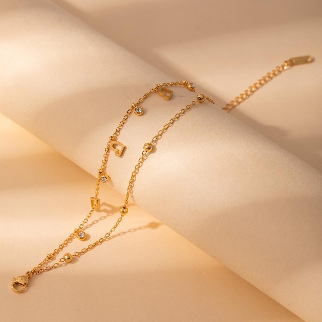 Light Luxury High-End Stainless Steel Diamond-Encrusted Bracelet, Moon Sun Love Geometry Does Not Fade Jewelry Women