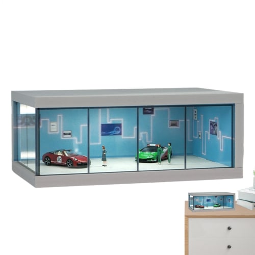 

Illuminated LED Display Case, Car Model Display Cabinet | 1/64 Scale Model Car Display Cabinet | Vehicle Toy Organizer, Space-Saving Display Case with
