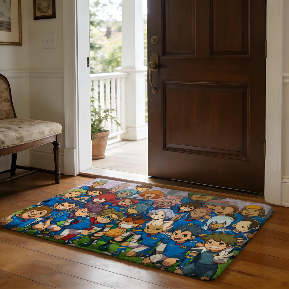

Floor Mat Soft Flannel Rug Non Slip Absorbent Mat for Bathroom Bedroom Home Decor Firestorm I Inazuma Eleven Anime 50x80cm