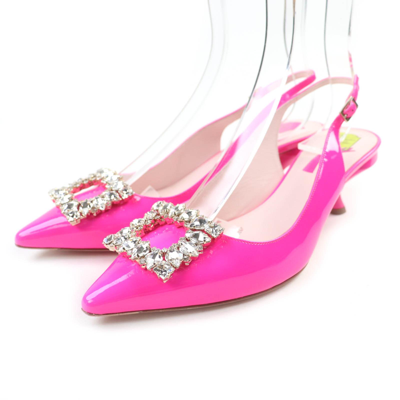 

ROGER VIVIER pumps Virgul Strass Buckle pink Patent leather Women 38 Used