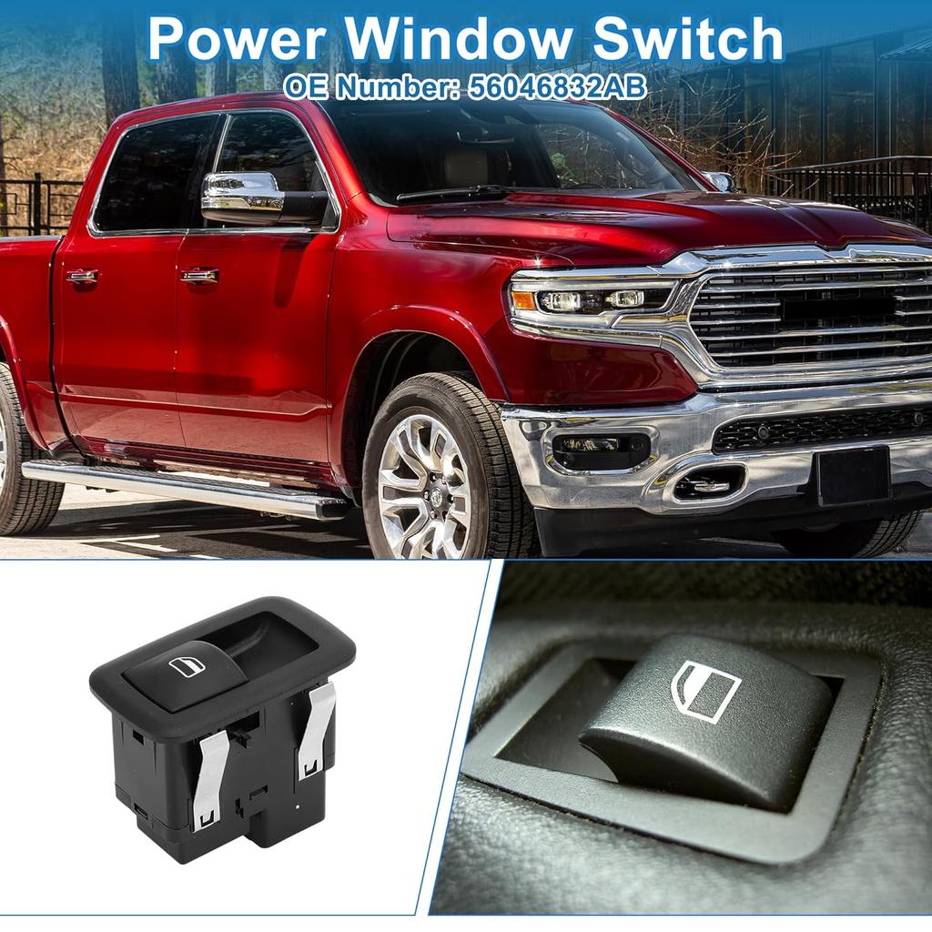 Power Window Switch No.56046832AB Window Control Switch for Ram 1500 2500 3500 2016-2018 Black