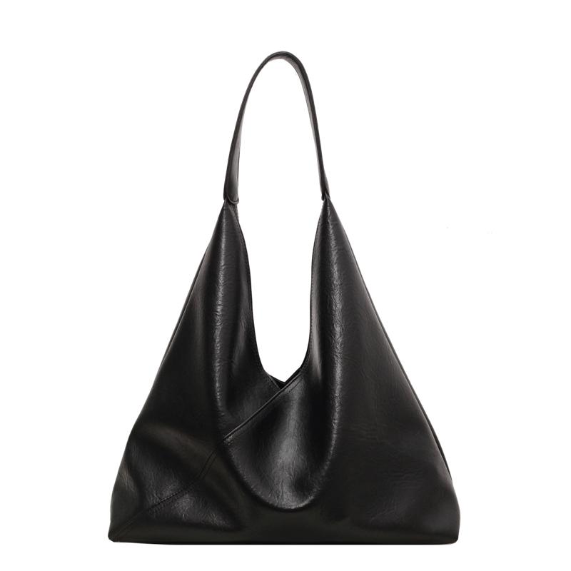 

Мягкая кожаная сумка-тоут, повседневная модная сумка через плечо для женщин чёрный