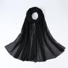 Supply Solid Color Silk Scarf Women's Island Silk Edge Lace Long Scarf Bright Silk Ethnic Scarf Malaysian Headscarf