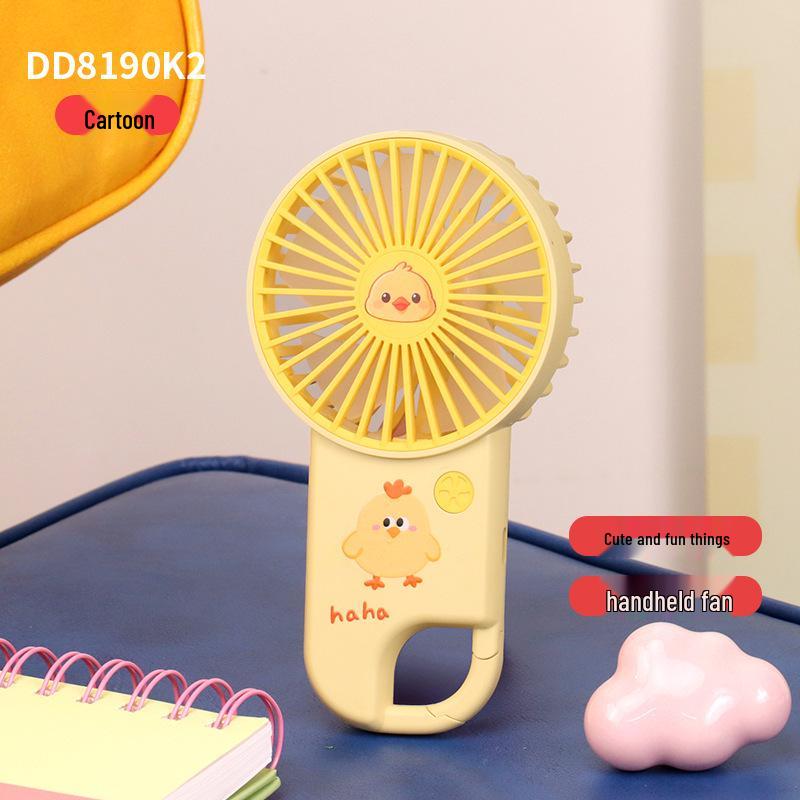 2026 Cartoon Handheld Mini Fan: Portable USB Rechargeable, Three-Speed Adjustable for Office or Summer Use. Custom/Wholesale/Cross-border