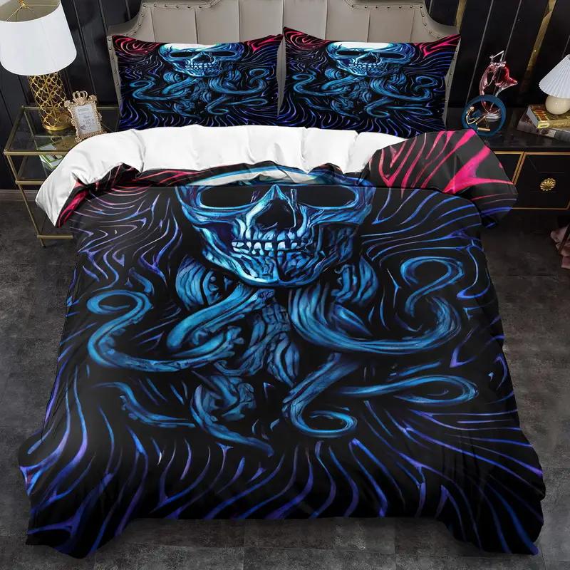 Vintage Octopus Duvet Cover Set, Nautical Sea Life Print Quilt Cover, Soft Comfortable Breathable Bedding Set For Home Decor