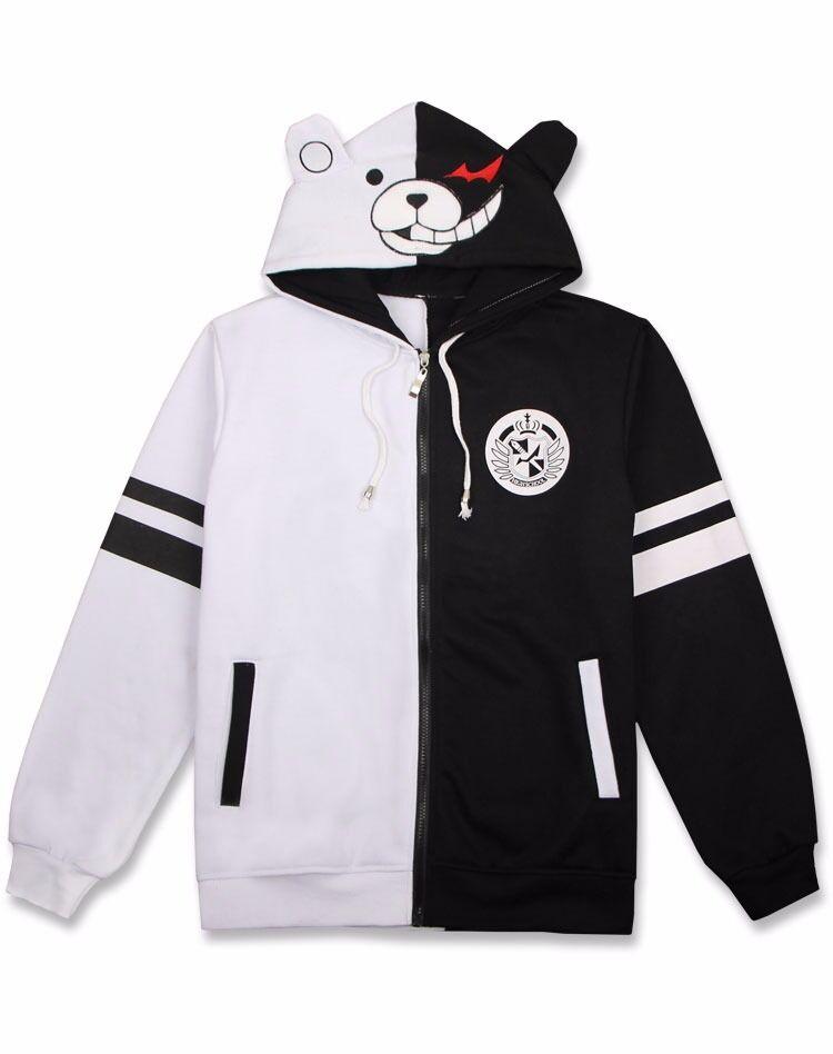 Stilingas unisex Danganronpa Monokuma Cosplay Hoodie su patogiu minkštu audiniu